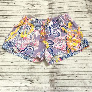 Lilly Pulitzer Womens Baybreeze Linen Shorts Size XS Lilac Verbena So Snappy